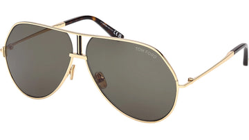 SOLID GREEN LENSES WITH GOLD FRAME
