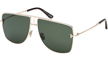 SOLID GREEN LENSES WITH GOLD FRAME