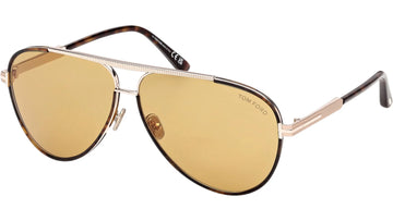 LIGHT BROWN LENSES WITH DARK HAVANA GOLD FRAME
