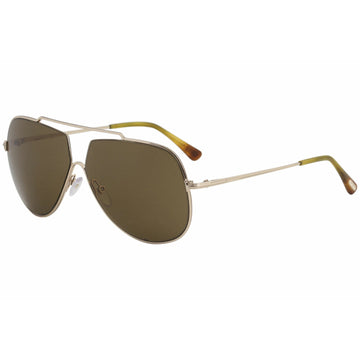 SOLID BROWN LENSES WITH LIGHT GOLD FRAME