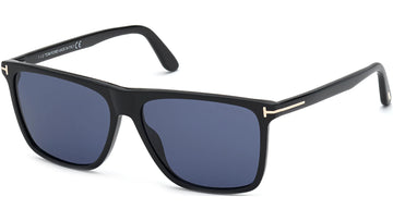 SOLID BLUE LENSES WITH BLACK FRAME
