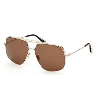 SOLID BROWN LENSES WITH GOLD FARME