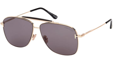 SOLID GRAY LENSES WITH LIGHT GOLD FRAME