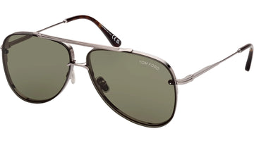 GREEN LENSES SHINY LIGHT RUTHENIUM FRAME