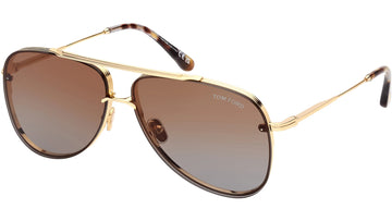 BROWN GRADIENT LENSES WITH SHINY DEEP GOLD FRAME