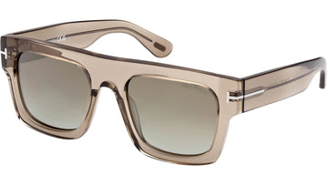 GREEN GRADIENT GOLD FLASH LENSES WITH SHINY LIGHT BROWN FRAME