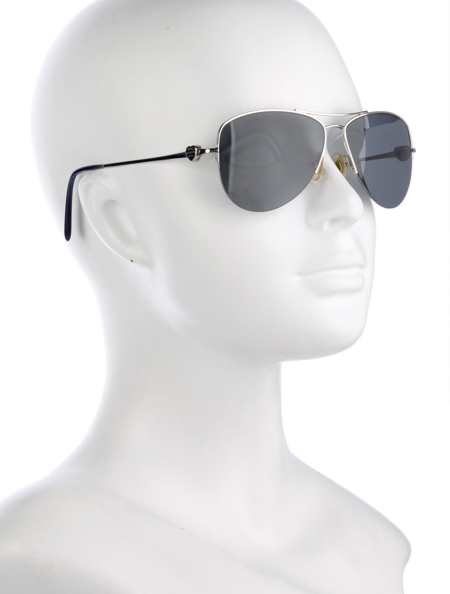 Tiffany & Co. TF3021 Aviator Sunglasses in Midnight Blue Gradient / Silver, back view