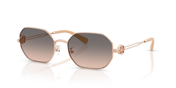 LIGHT BROWN GRADIENT GRAY LENSES WITH LIGHT ROSE GOLD FRAME