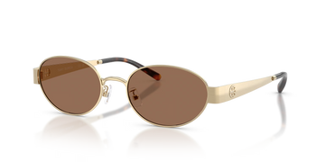 SOLID BROWN LENSES WITH SHINY LIGHT GOLD FRAME