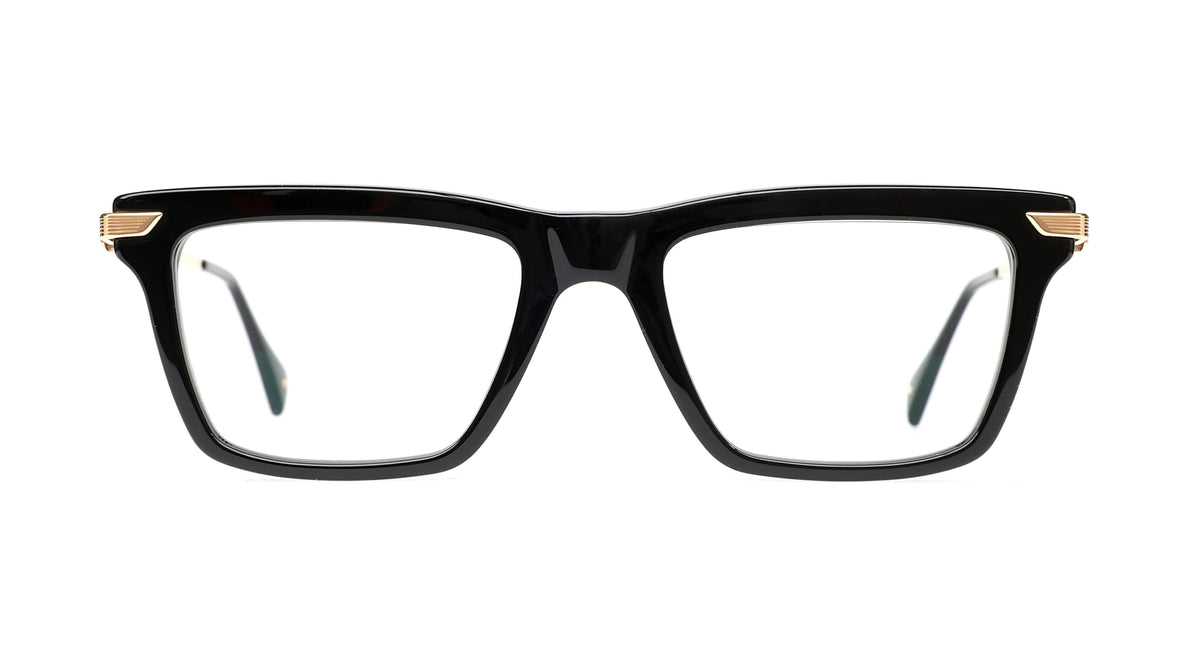 Maybach THE CURATOR III Rectangle Eyeglasses in Black / Mellow Gold Plated, front view