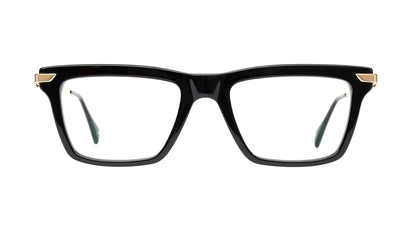 Maybach THE CURATOR III Rectangle Eyeglasses in Black / Mellow Gold Plated, front view