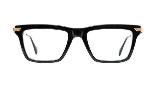Maybach THE CURATOR III Rectangle Eyeglasses in Black / Mellow Gold Plated, front view