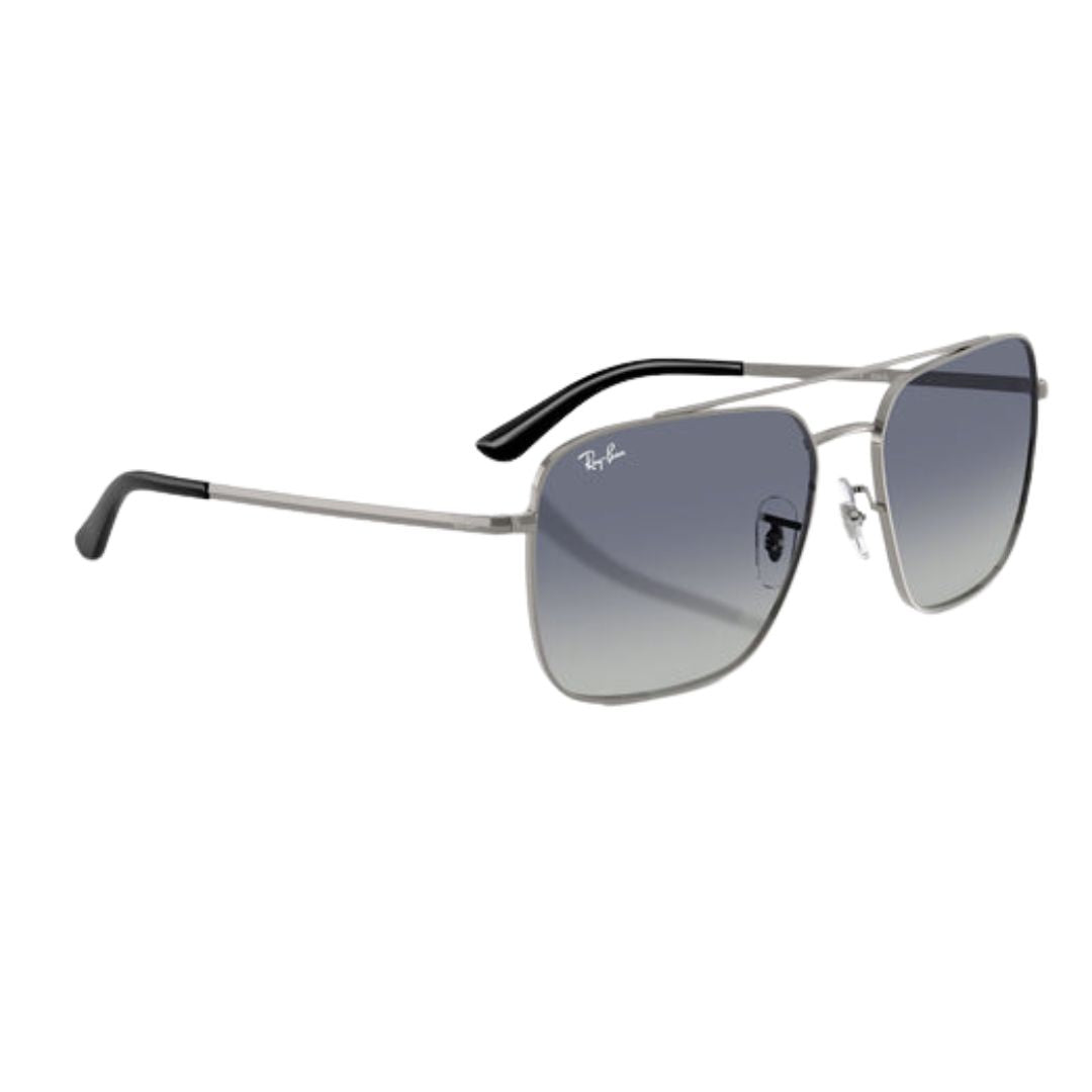 Ray-Ban RB3773I Square Sunglasses in Grey Gradient Blue Gunmetal, angle view