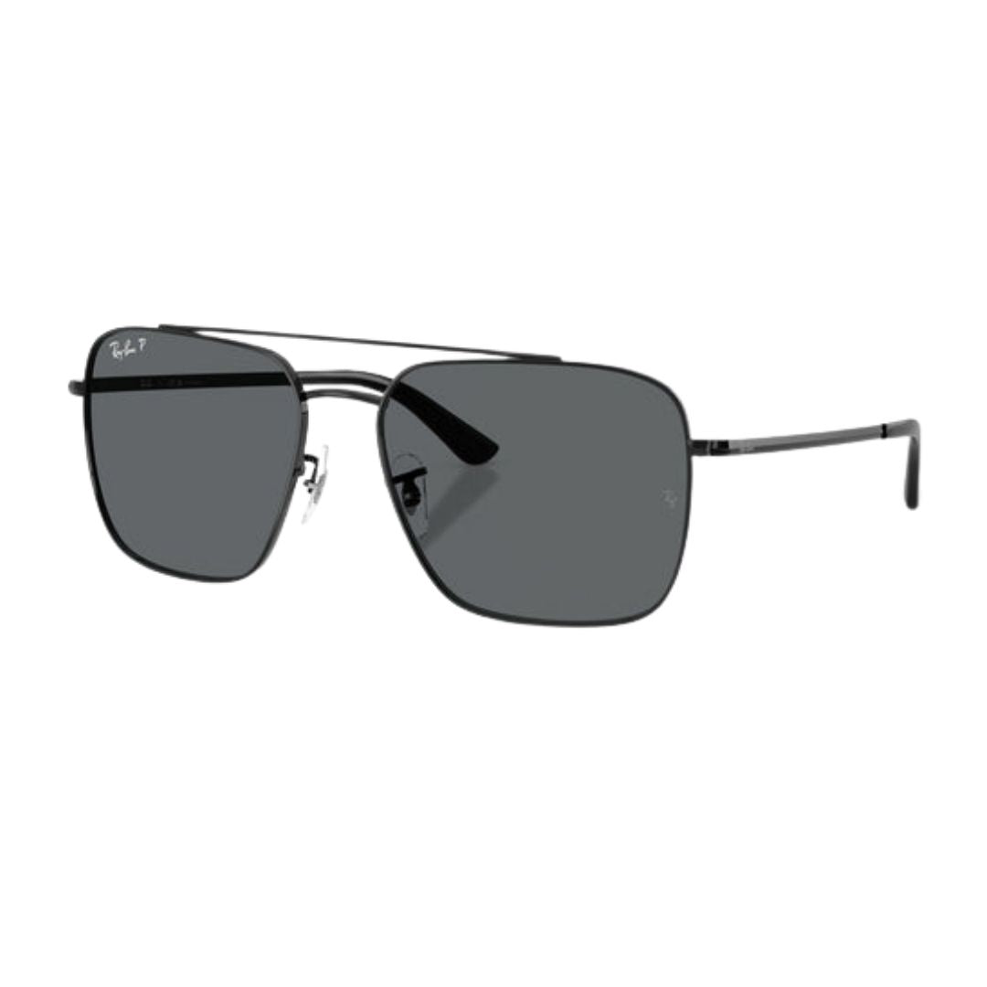 Ray-Ban RB3773I Square Sunglasses in Grey Black, angle view