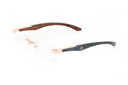 CLEAR / ROSE GOLD PLATED INDIGO DARK BROWN BEM EBONY