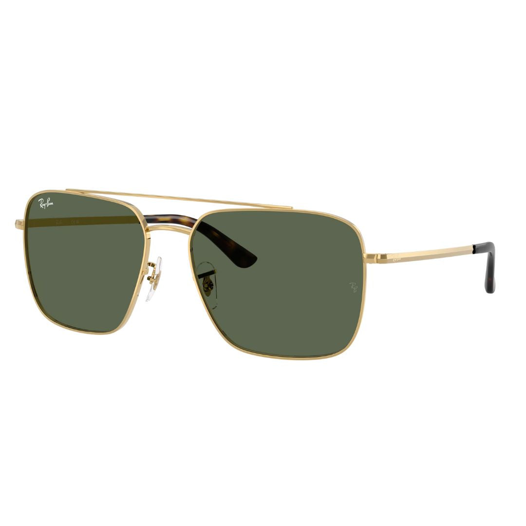 Ray-Ban RB3773 Square Sunglasses in Green Gold, front view