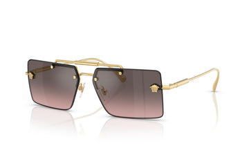 PINK GRADIENT GRAY FLASH SLIVER LENSES WITH GOLD FRAME