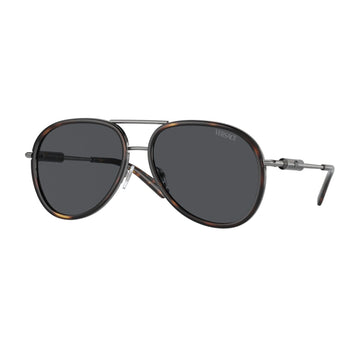 SOLID GRAY LENSES WITH HAVANA GUNMETAL FRAME