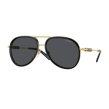 SOLID GRAY LENSES WITH GOLD BLACK FRAME