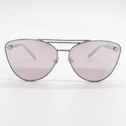 Versace VE2267/S Cat Eye Sunglasses in Pink Mirror White / Silver, side view