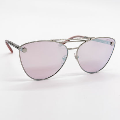 Versace VE2267/S Cat Eye Sunglasses in Pink Mirror White / Silver, angle view
