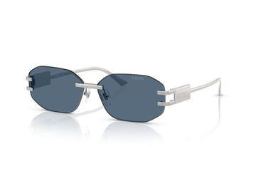 SOLID BLUE LENSES WITH SLIVER FRAME