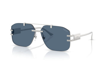 SOLID BLUE LENSES WITH SLIVER FRAME
