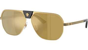 SOLID BROWN MIRROR GOLD LENSES WITH GOLD FRAME