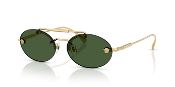 SOLID GREEN LENSES WITH GOLD FRAME