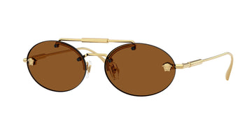 SOLID BROWN LENSES WITH GOLD FRAME