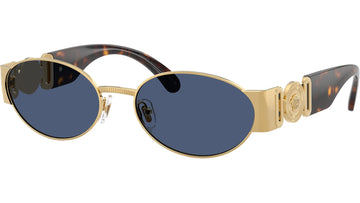 SOLID BLUE LENSES WITH GOLD FRAME