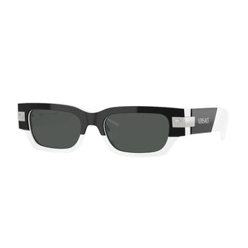 SOLID GRAY LENSES WITH TOP BLACK/WHITE FRAME