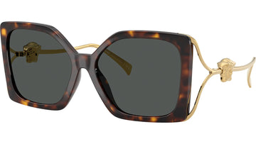 SOLID GRAY LENSES WITH DARK HAVANA GOLD SIDE FRAME