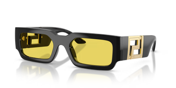 LIGHT YELLOW LENSES WITH SHINY BLACK FRAME