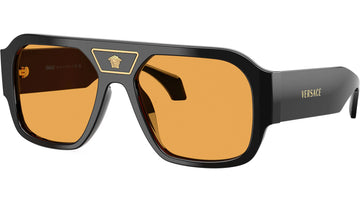 LIGHT ORANGE LENSES WITH SHINY BLACK FRAME