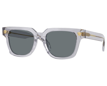 SOLID BLUE LENSES WITH TRANSPARENT GRAY FRAME