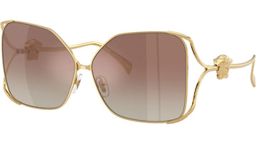BROWN GRADIENT SLIVER MIRROR LENSES WITH GOLD FRAME