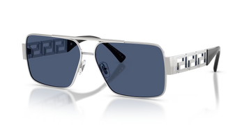 SOLID BLUE LENSES WITH SLIVER FRAME