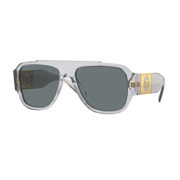 SOLID BLUE LENSES WITH TRANSPARENT GREY FRAME