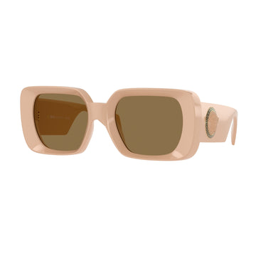 SOLID BROWN LENSES WITH BEIGE FRAME