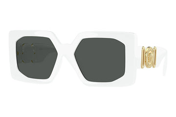 SOLID GRAY LENSES WITH WHITE FRAME