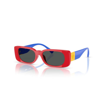 SOLID GRAY LENSES WITH RED FRAME