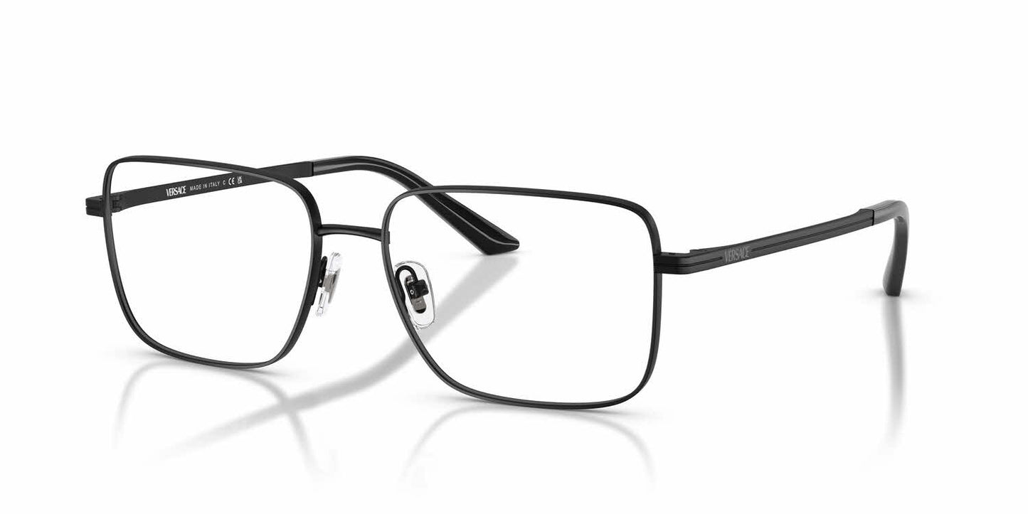 Versace VE1311 Rectangle Eyeglasses in Matte Black, front view