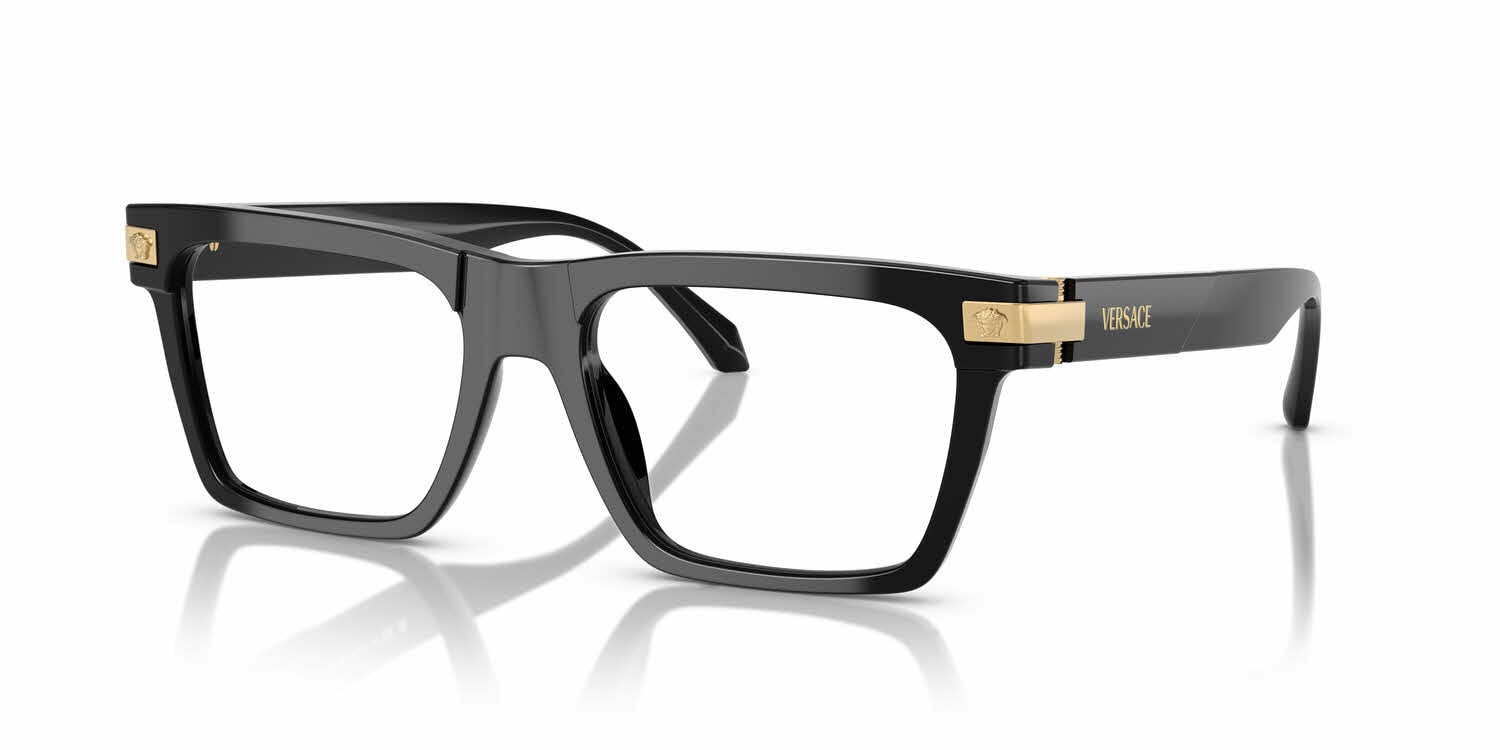Versace VE3354 Rectangle Eyeglasses in Black, front view