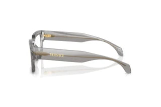 Versace VE3374U Square Eyeglasses in Transparent Grey, side view