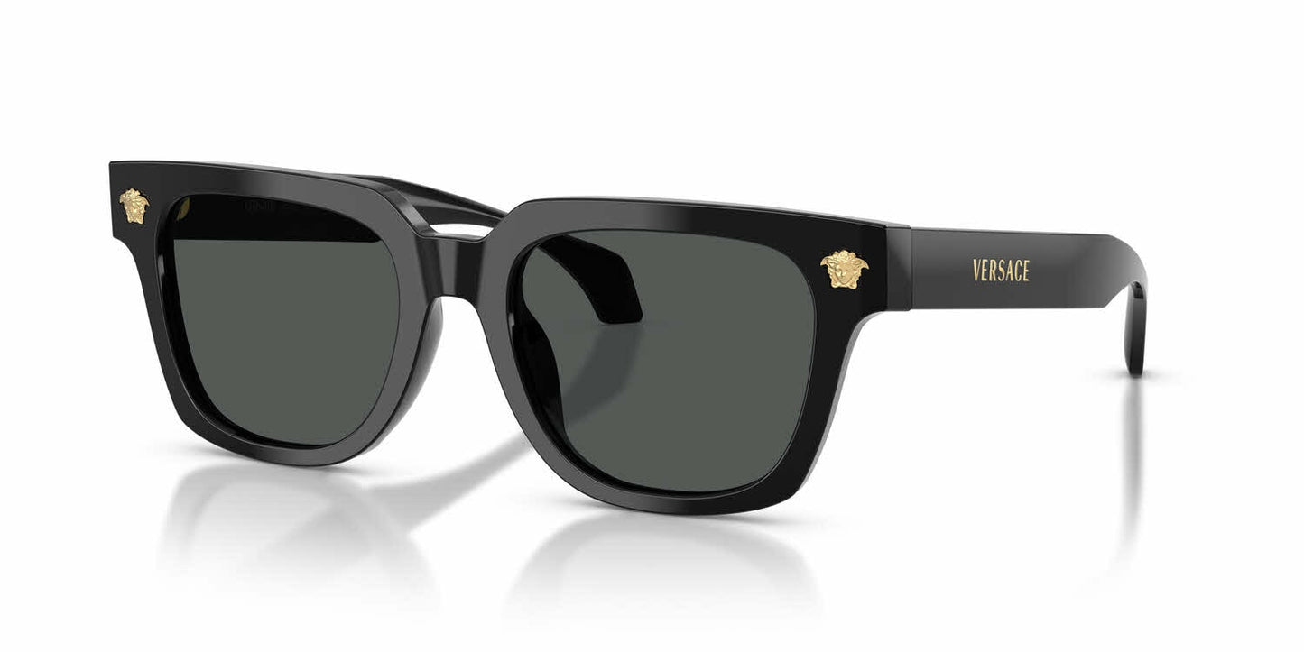 Versace VE4510U/S Square Sunglasses in Dark Grey / Black, angle view