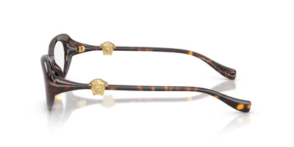 Versace VE3381U Oval Eyeglasses in Clear / Havana, side view