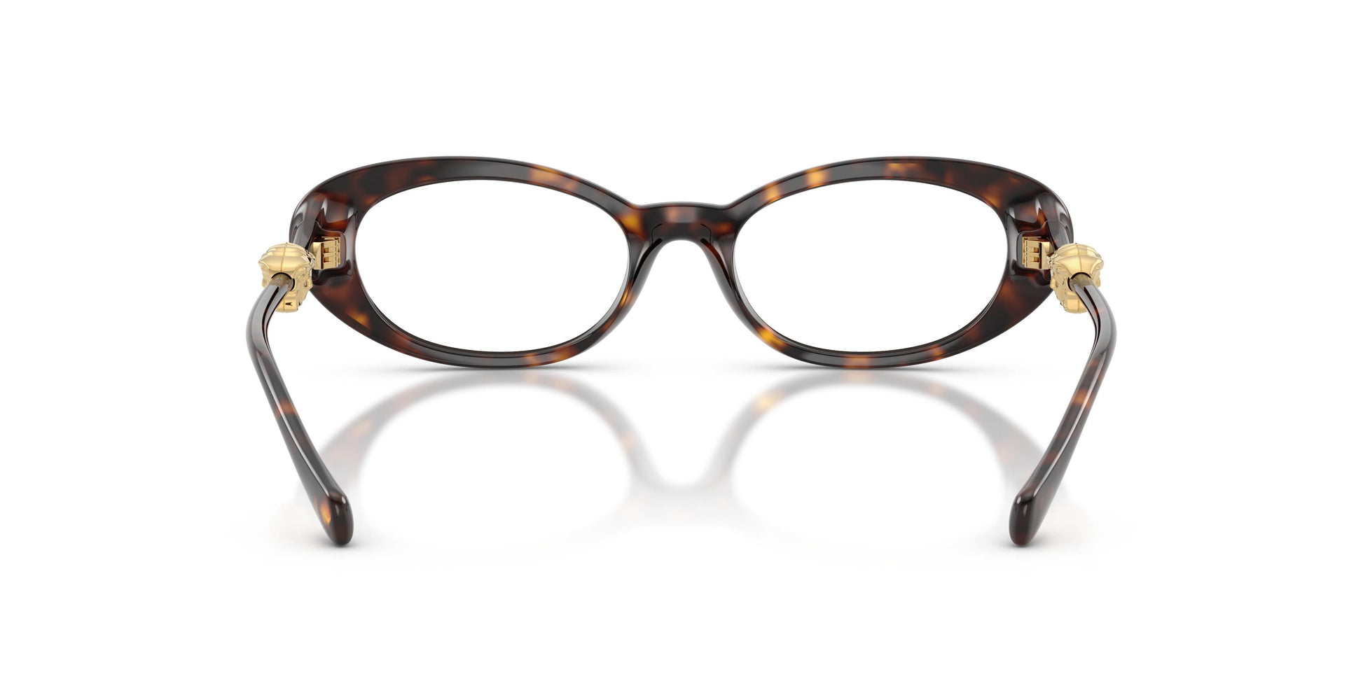 Versace VE3381U Oval Eyeglasses in Clear / Havana, angle view