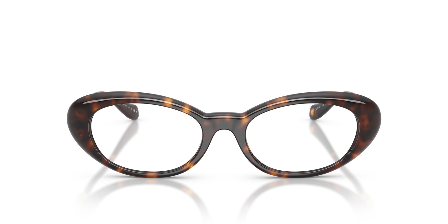 Versace VE3381U Oval Eyeglasses in Clear / Havana, detail view