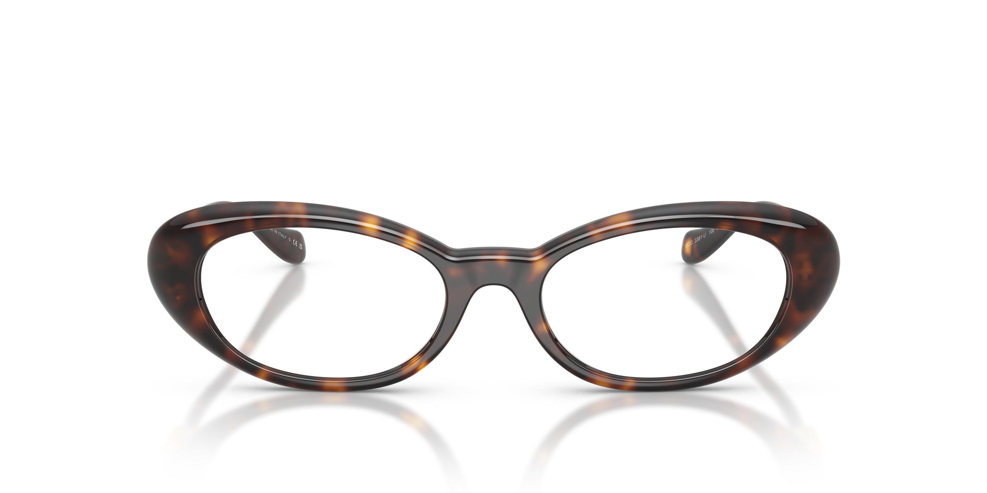 Versace VE3381U Oval Eyeglasses in Clear / Havana, detail view
